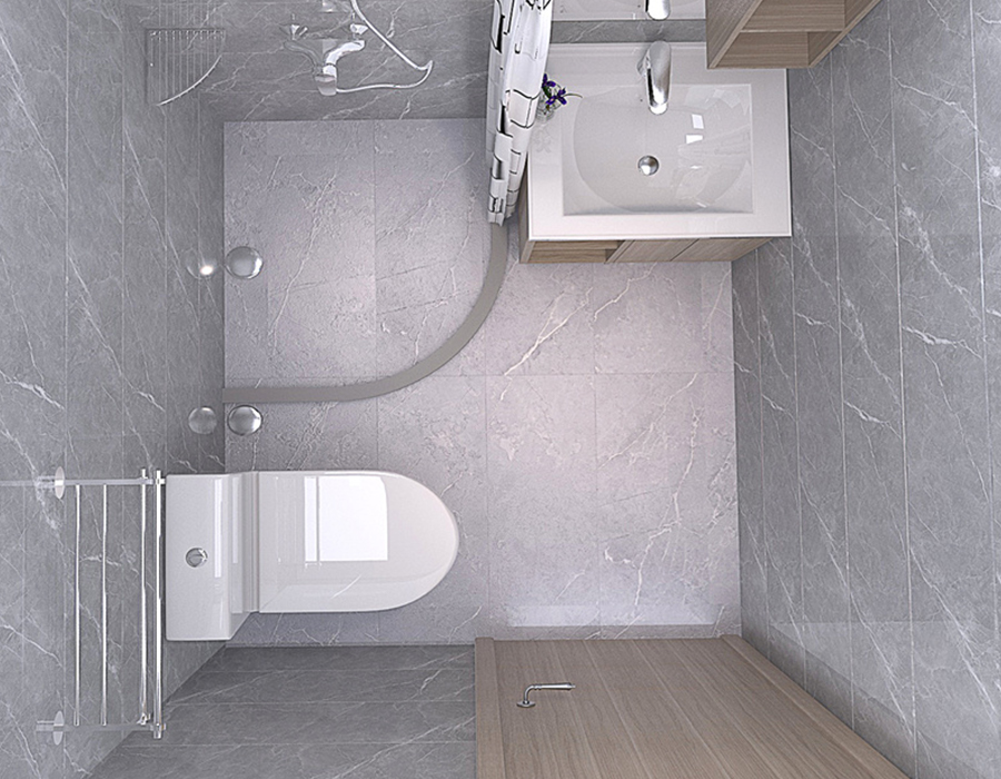 Unit Bilik Mandi Apartmen Bersepadu Panel Gentian Resin PEC