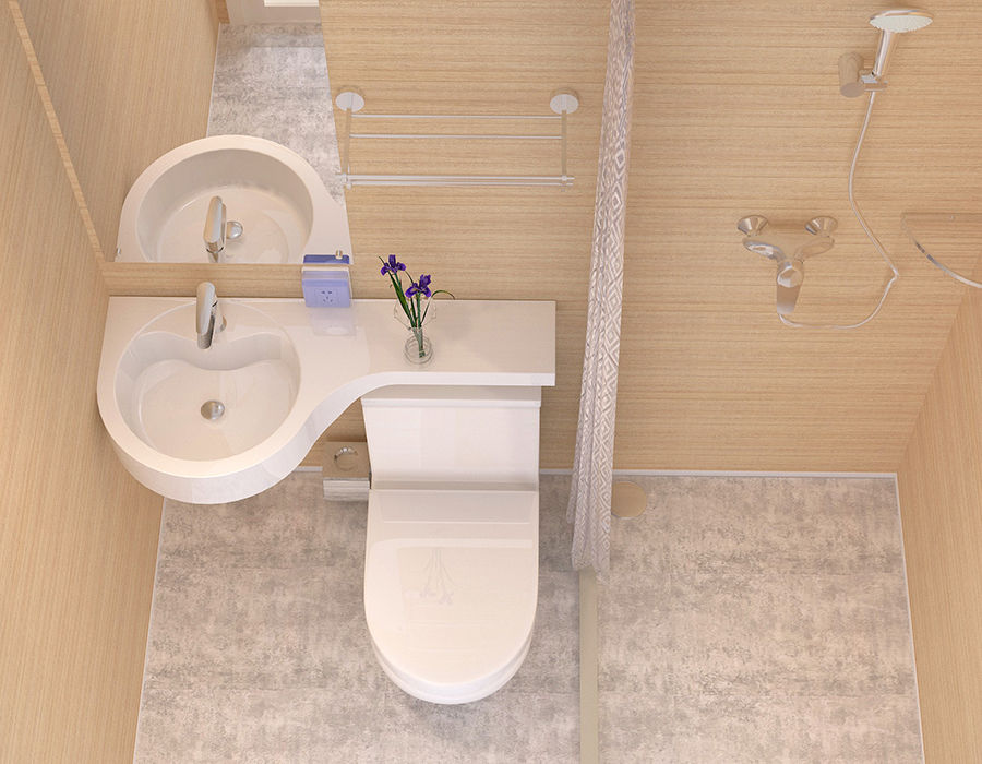 Bilik Mandi Modular Gentian Resin PEC Semua Panel