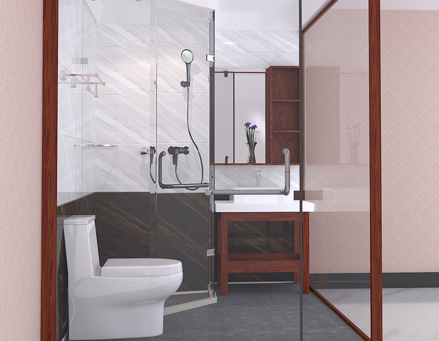 Unit Bilik Mandi Hotel pasang siap dengan Panel Gentian Resin PEC dan Pangkalan Seramik Lembut RTM