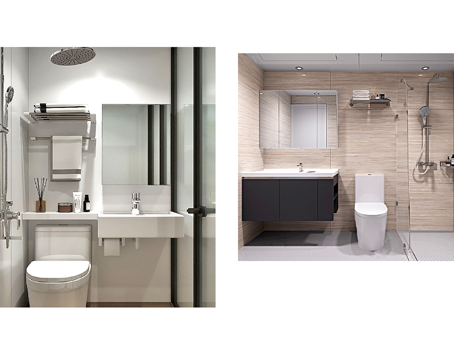 Satu Warna Multicolor SMC All-in-one Bilik Mandi Prefab